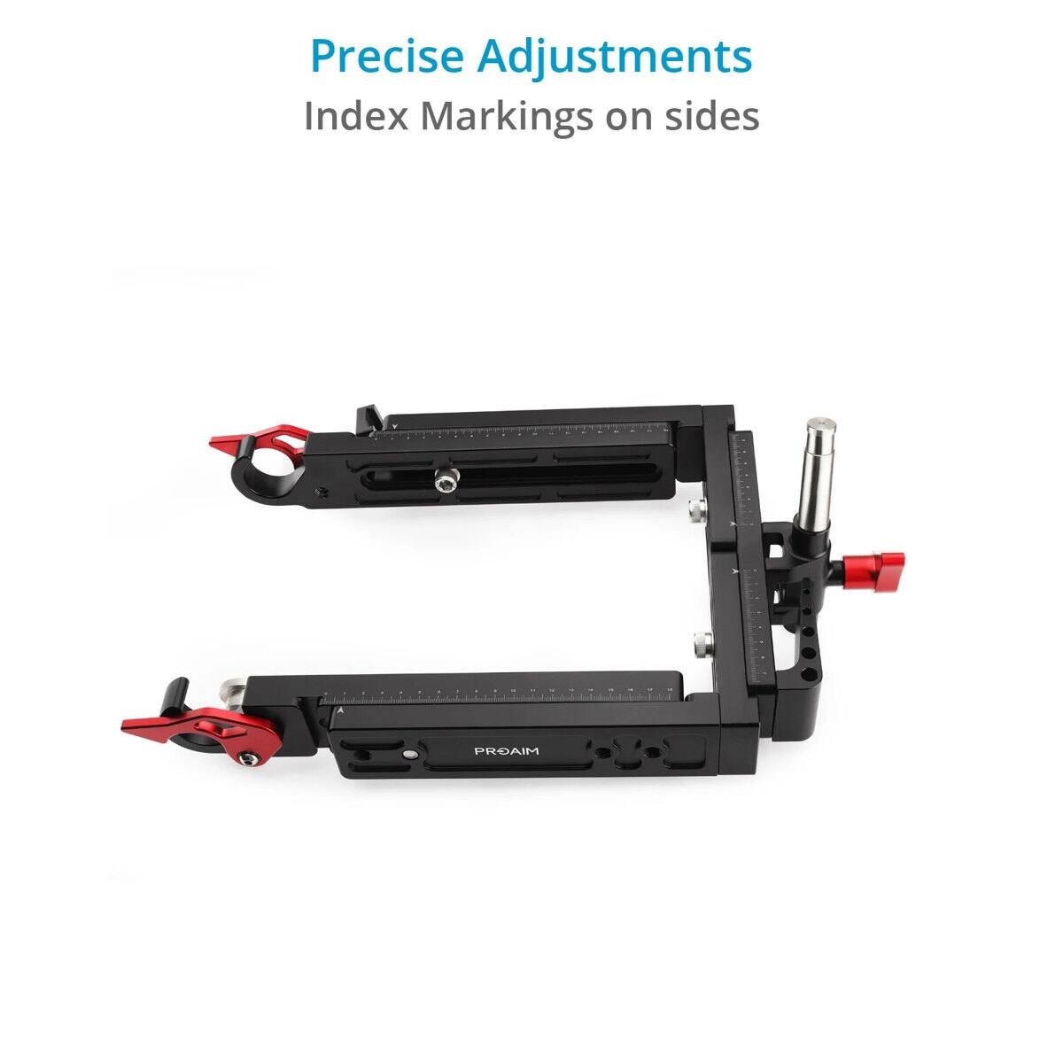 Precise Adjustments  
Index Markings on sides  
PROAIM