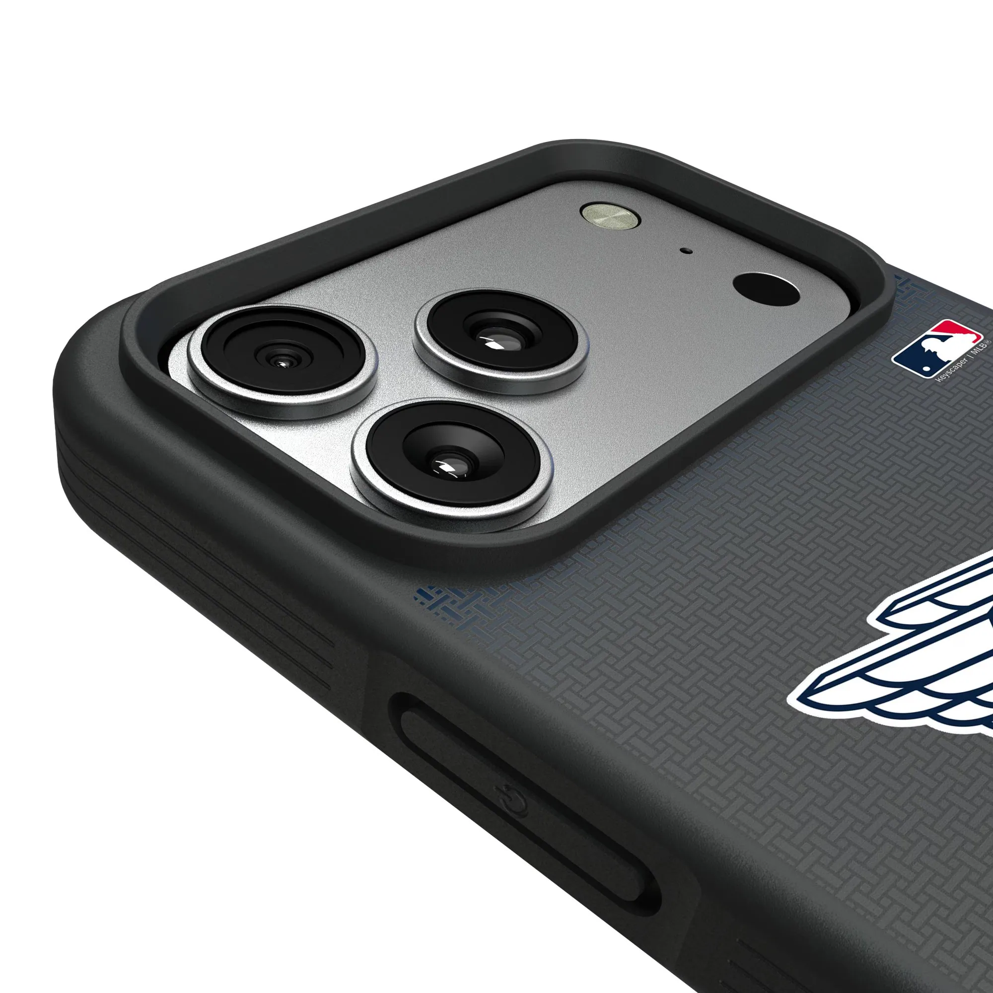Alt View 2. Keyscaper - Cleveland Guardians Bump Case with 8.2ft Drop Protection - 15 Plus - Black.