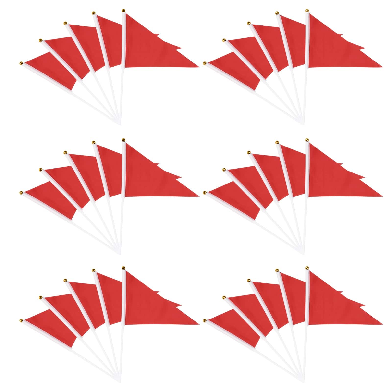 Unique Bargains - Handheld Triangle Flag, 30pcs Blank Small Pennant Flags on Sticks for DIY/Cheer/Party Events - Red price history on PriceWatchPro