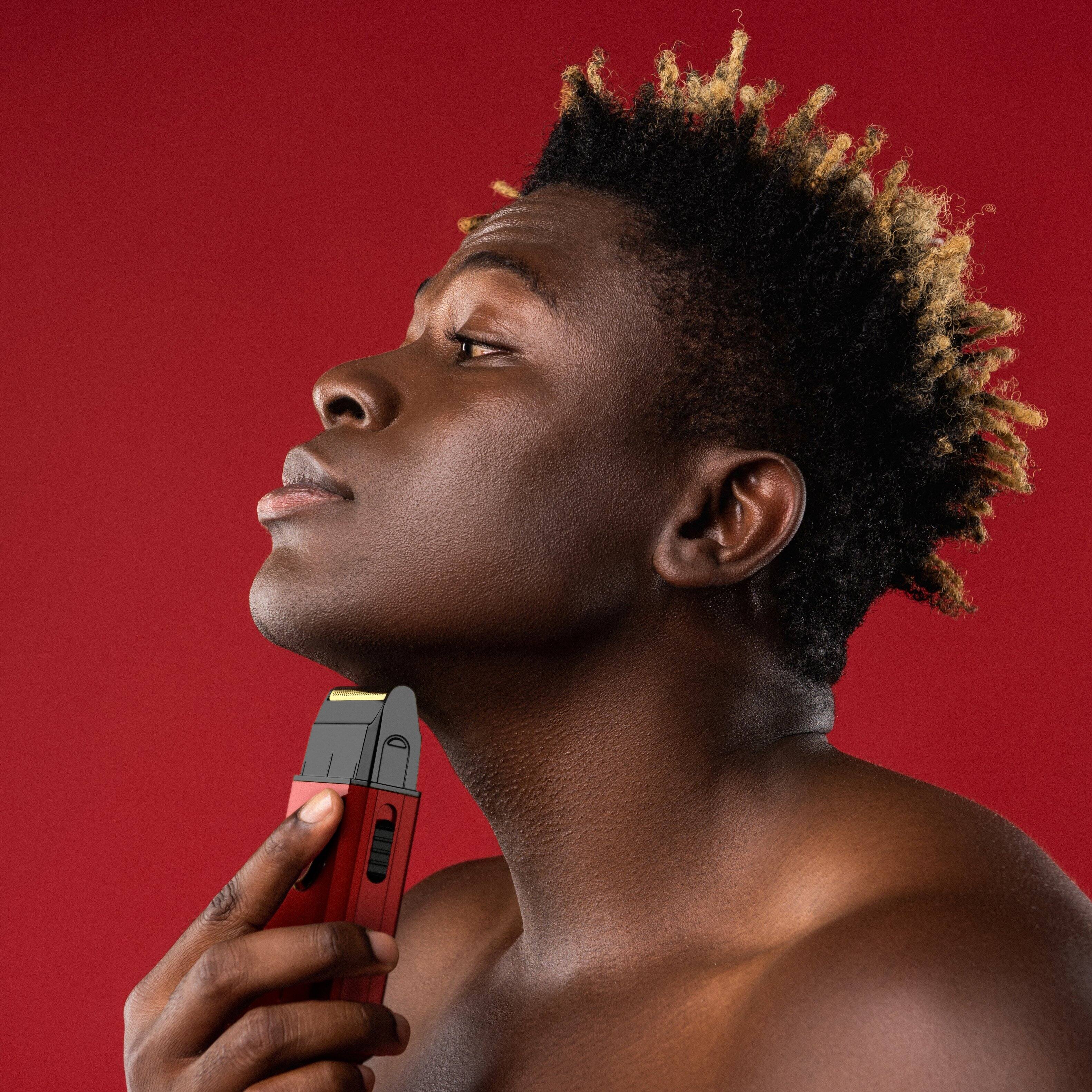 Alt View 3. StyleCraft - Uno 2.0 Travel Sized Single Foil Shaver with High Torque Motor, USB Rechargeable - Red.