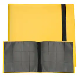 Unique Bargains - 12 Pocket Trading Card Binder, PU Cover 480 Side Loading Card Album Folder for TCG Game Sports Cards - Yellow