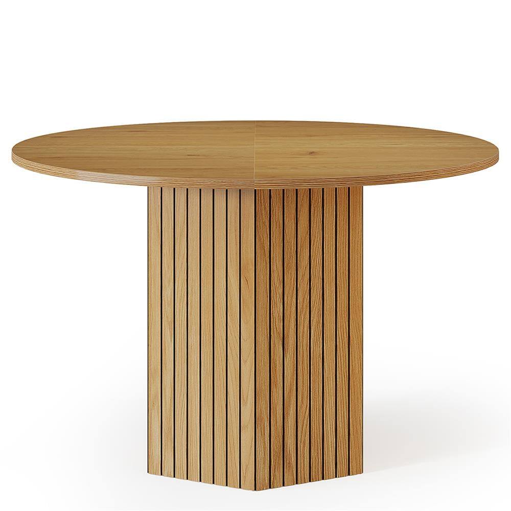 Left. Kadyn - Kadyn End Table,Dining Table, Living Room Table,47" Round Dining Table, Wood Kitchen Table,Brown - Brown.