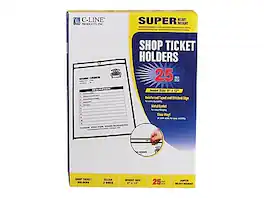 C-line - Vinyl Job Ticket Holders, 9" x 12"25/Box - Clear with Black Edges