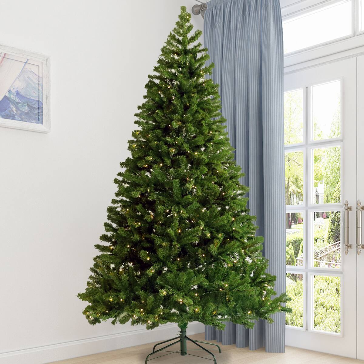 Alt View 2. APRILSOUL - Pre lit Christmas Tree 6FT Artificial Hinged Xmas Tree Foldable Stand​ - Green.