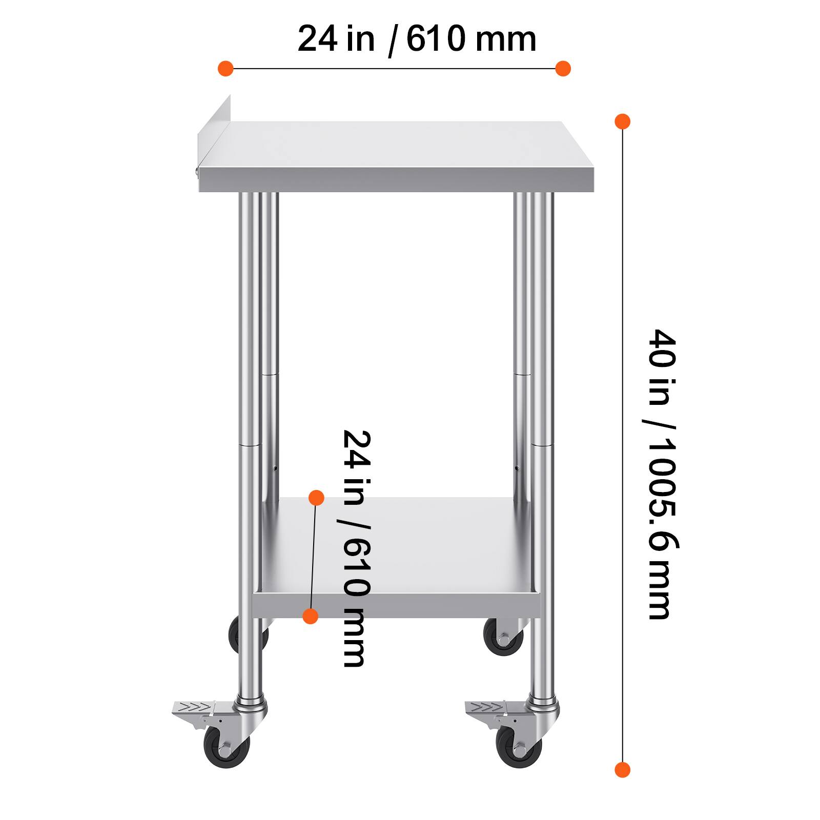 24 in / 610 mm  
40 in / 1005.6 mm