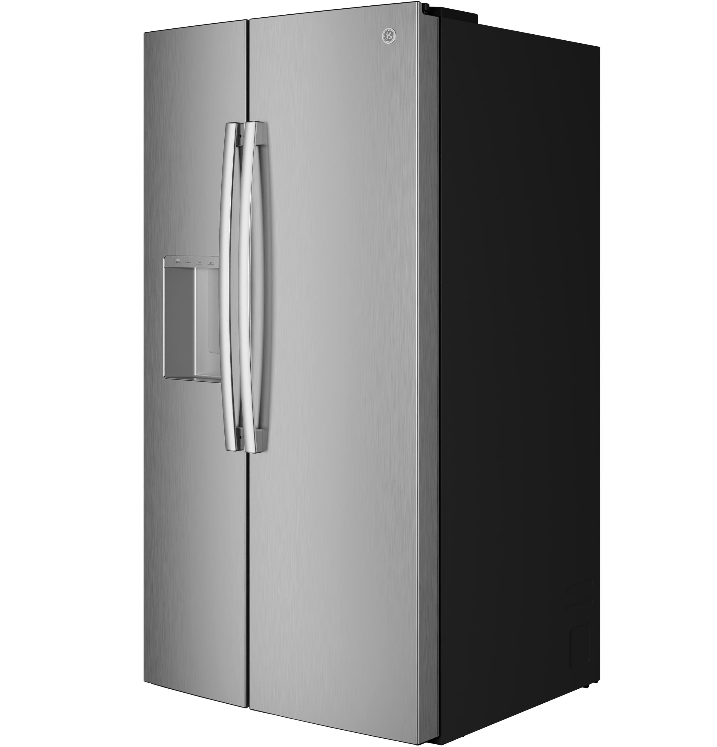 Alt View 28. GE - 36 in. Wide 27.9 Cu. Ft. Side-By-Side Refrigerator with Extra Tall Dispenser and In-Door Icemaker - Stainless Steel.