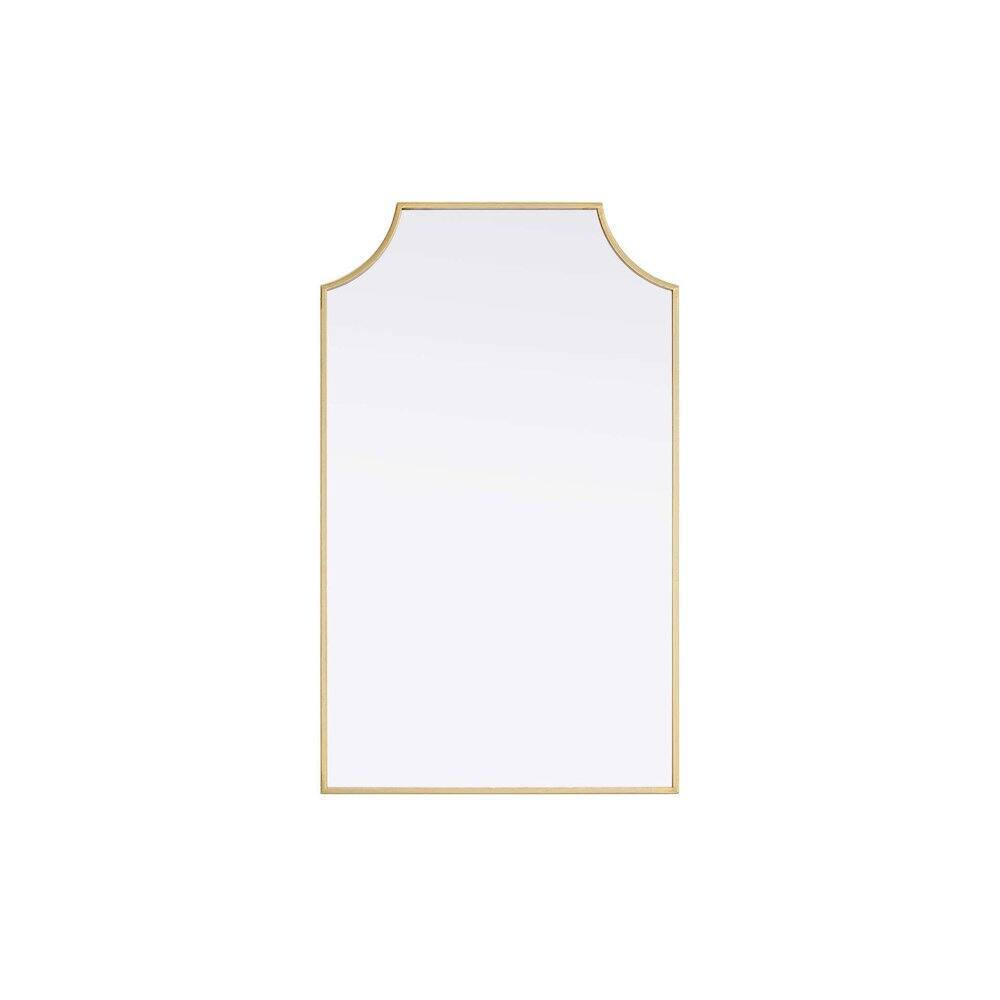 Alt View 2. Elegant Kitchen and Bath - Notched Metal Mirror 22x36 inch in Brass - Brass.