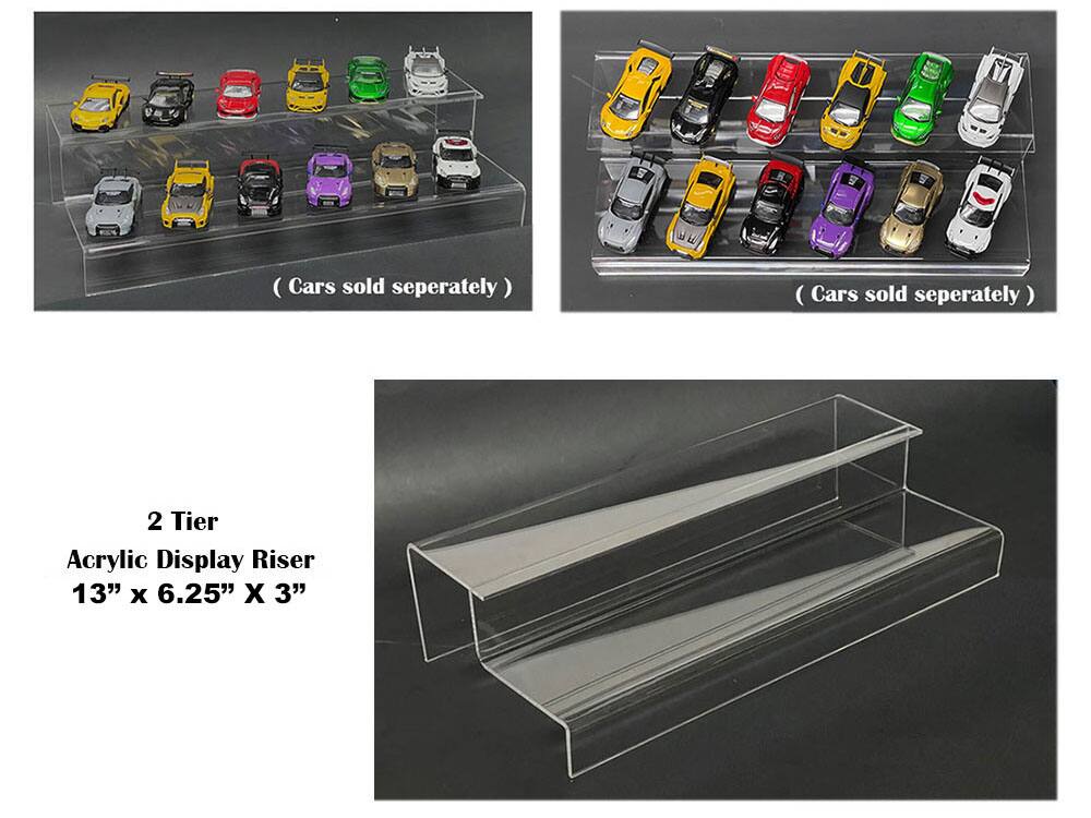 17) Cars sold separately (
) Cars sold separately (
2 Tier Acrylic Display Riser 13" X 6.25" X 3"