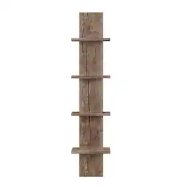 Danya B - Arica Utility Column 4-Tier Spine Wall Shelves - Hickory