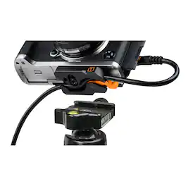 Tether Tools - LeverLock Plate and TetherPro Optima 10G 15' USB-C Straight to USB-C Straight Cable, Black