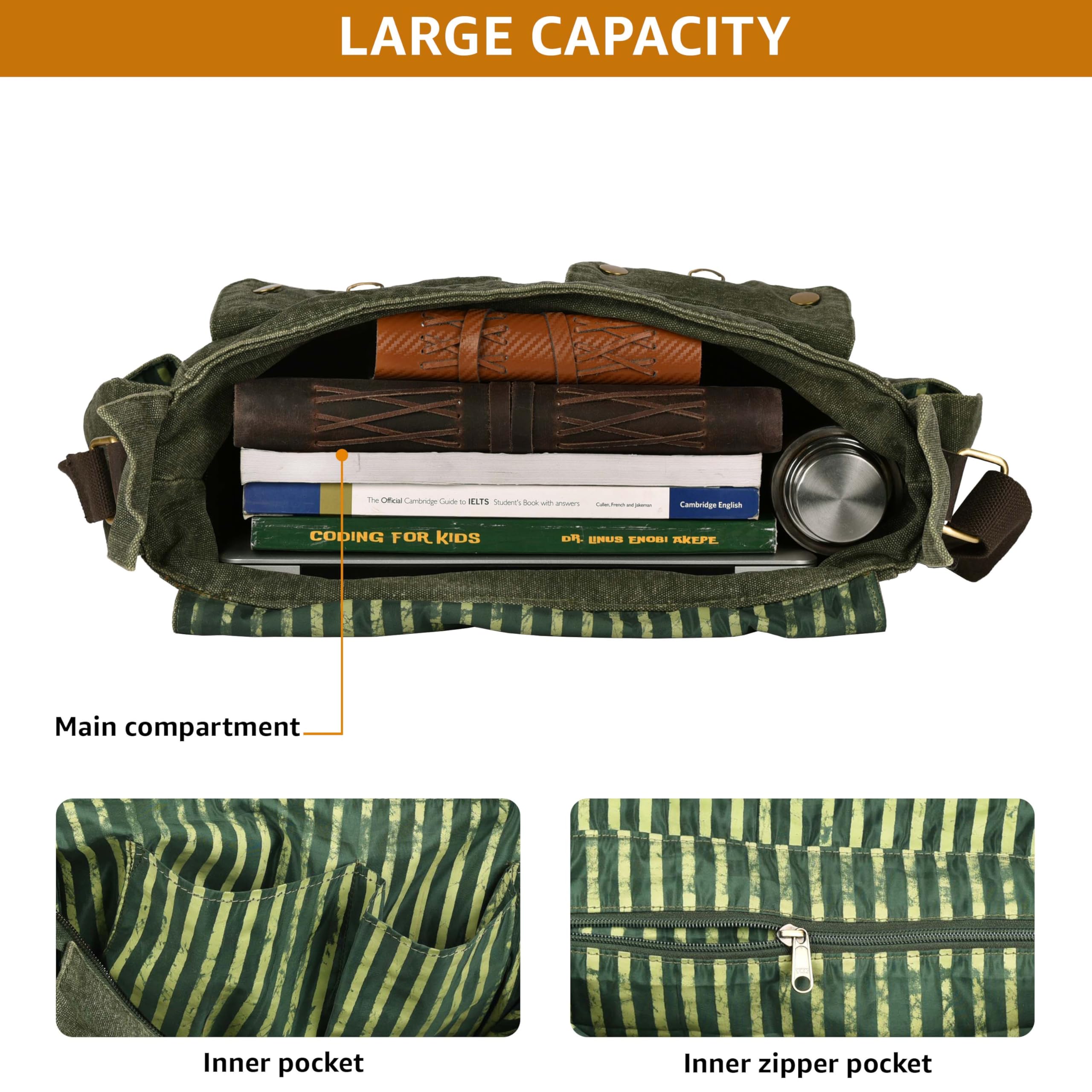 LARGE CAPACITY

Main compartment

Inner pocket

Inner zipper pocket