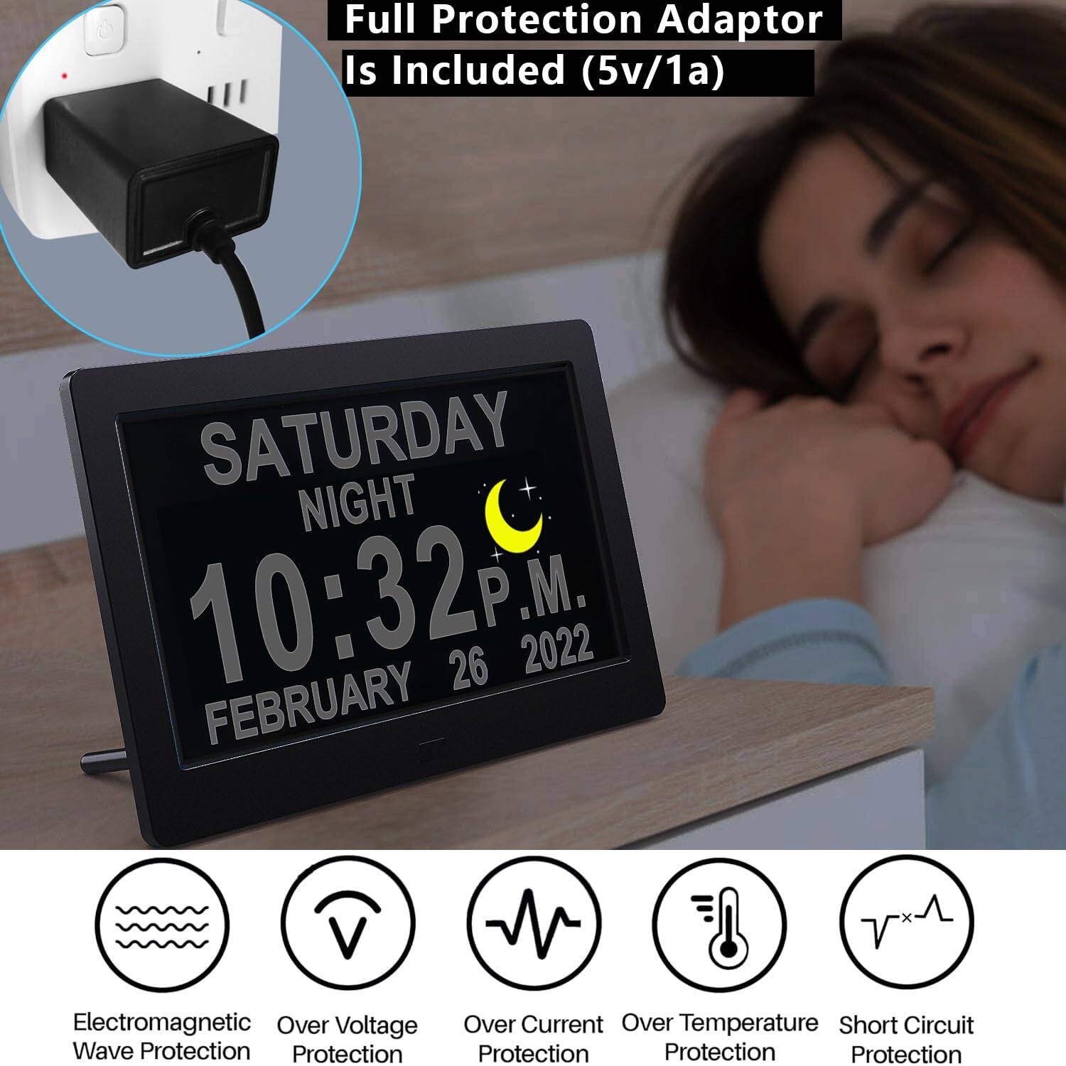 Full Protection Adaptor Is Included (5v/1a)
SATURDAY NIGHT 10:32 P.M. 26 FEBRUARY 2022
Electromagnetic Wave Protection
Over Voltage Protection
Over Current Protection
Over Temperature Protection
Short Circuit Protection
