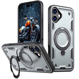 Reiko - 360 Degree Rotating Magnetic Versatile Stand Compatible With Iphone 16 Plus - Gray