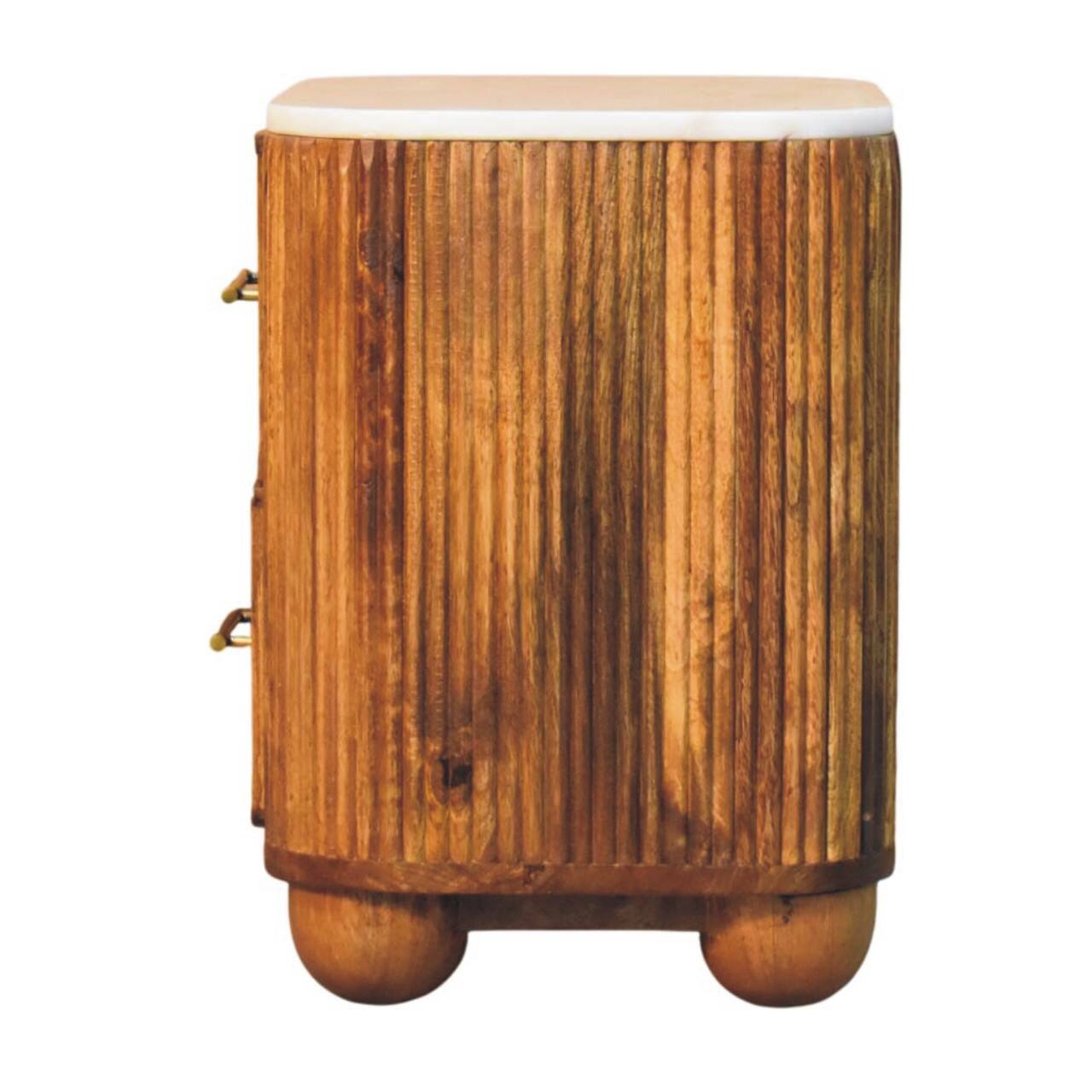 Alt View 7. Artisan Furniture - Artisan Furniture Solid Wood Marble Crest Bedside Table, 2 Drawers, Brown - Brown.