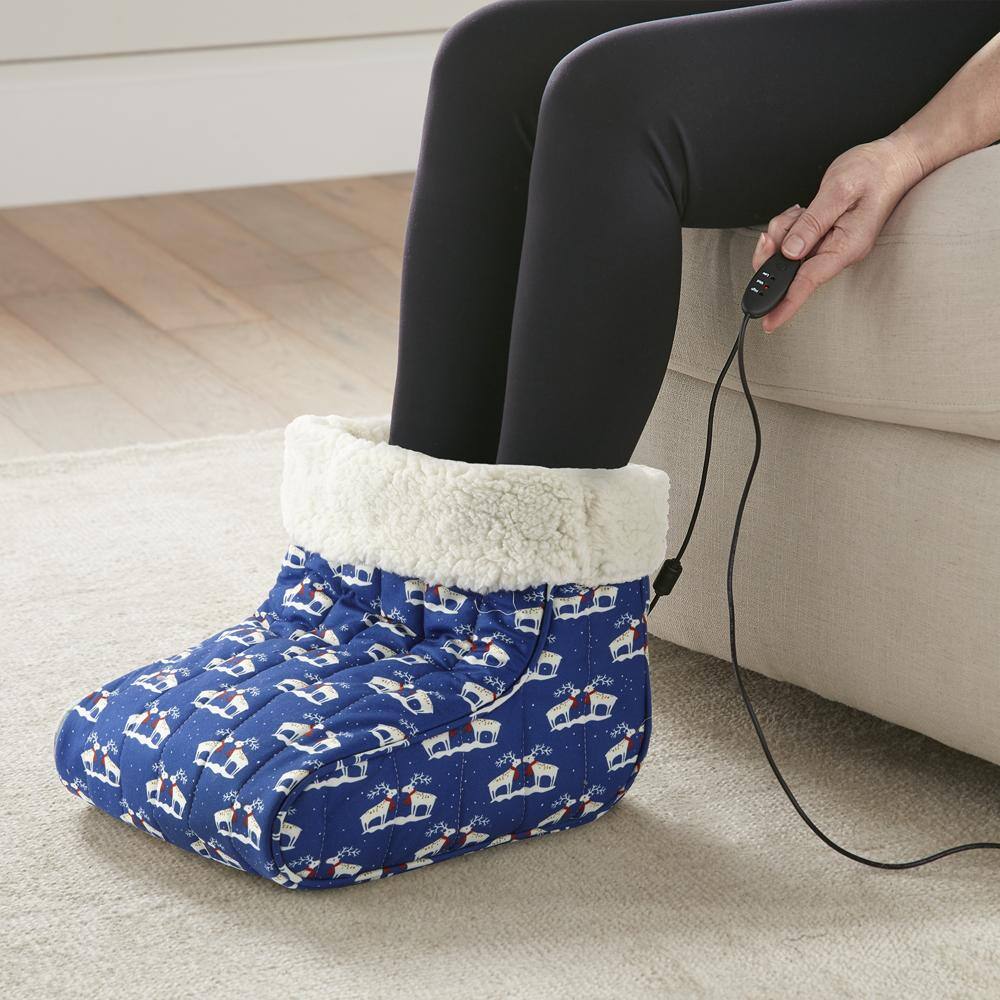 Front. Shavel Home Products - Luxurious Micro Flannel Heated Foot Warmer for Ultimate Comfort - Kiss Me Deer.