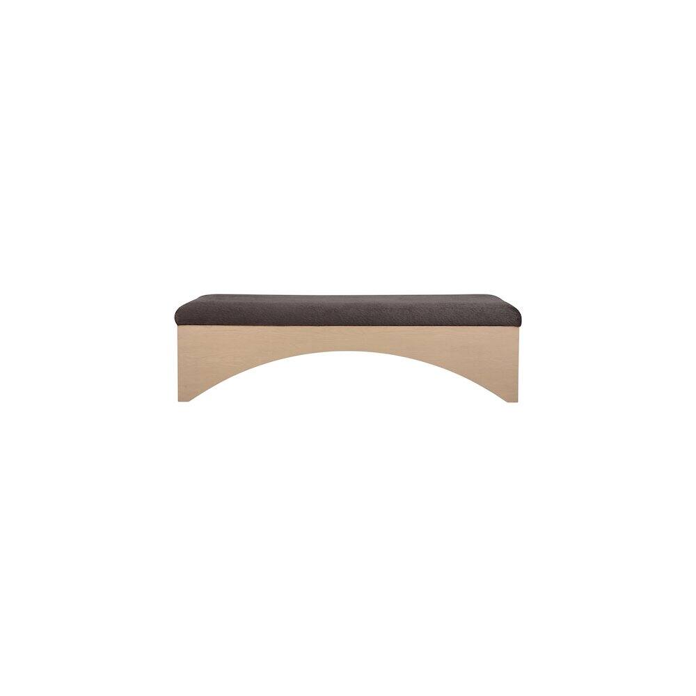 Alt View 2. Meridian Furniture - Lawson Brown Velour Fur Fabric Bench - Brown.