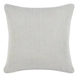 Manhattan Lane - Irma 26 Inch Euro Pillow Sham, Pre Shrunk, Cotton Premium Linen - Gray