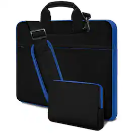 PARKER SLATER - Bag Laptop Compartment Dimensions Material Shoulder Inch Case Internal 16.5 Inches Briefcase Withwater - Black-blue