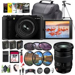 Fujifilm - X-M5 Mirrorless Camera +XC 15-45mm+ Sigma 30mm Contemporary Lens - Black
