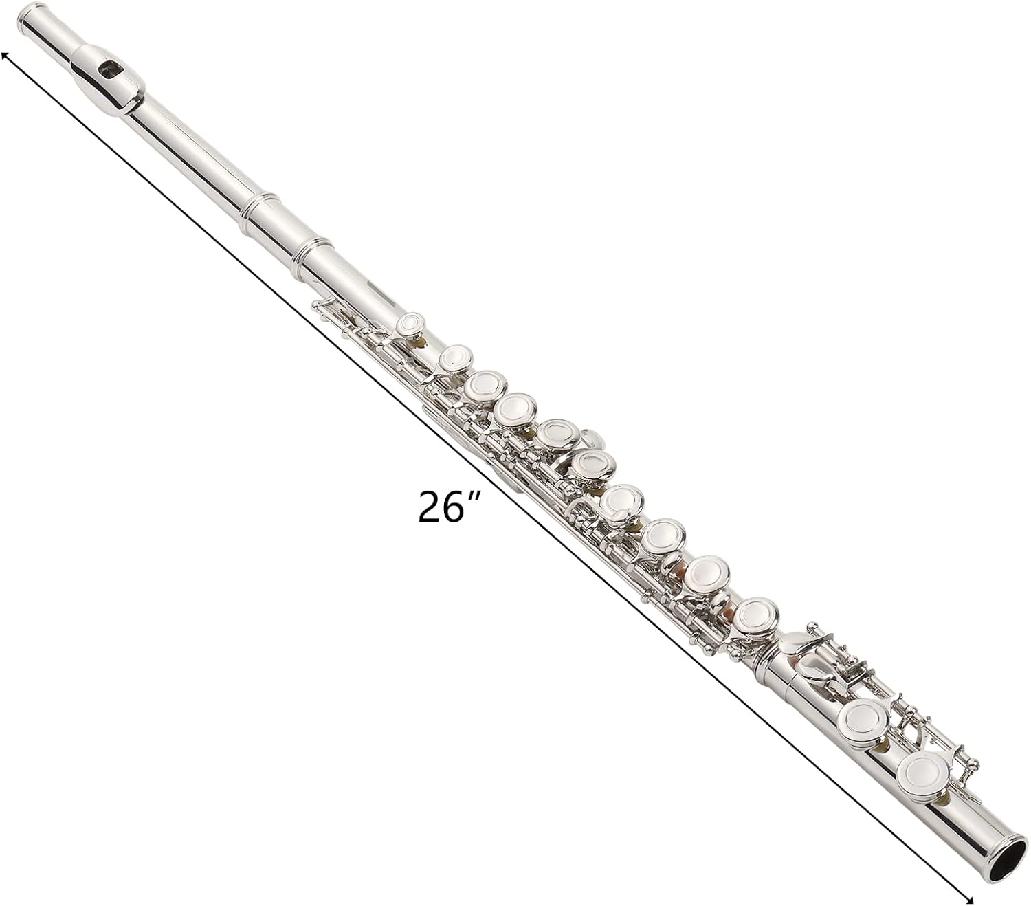 Back. Winado - C Flutes, 16 Keys, E-split, Orchestra Closed Hole Flute Kit for Beginners & Professionals, 16 Keys Musical Nickel Flute.