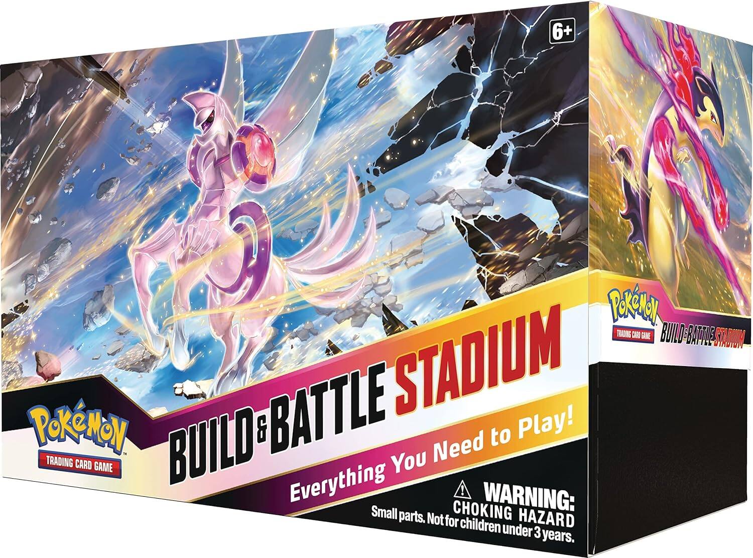 6+ Pokémon Trading Card Game: Build & Battle Stadium  
Everything You Need to Play!  
WARNING: Small parts. Not for children under 3 years.