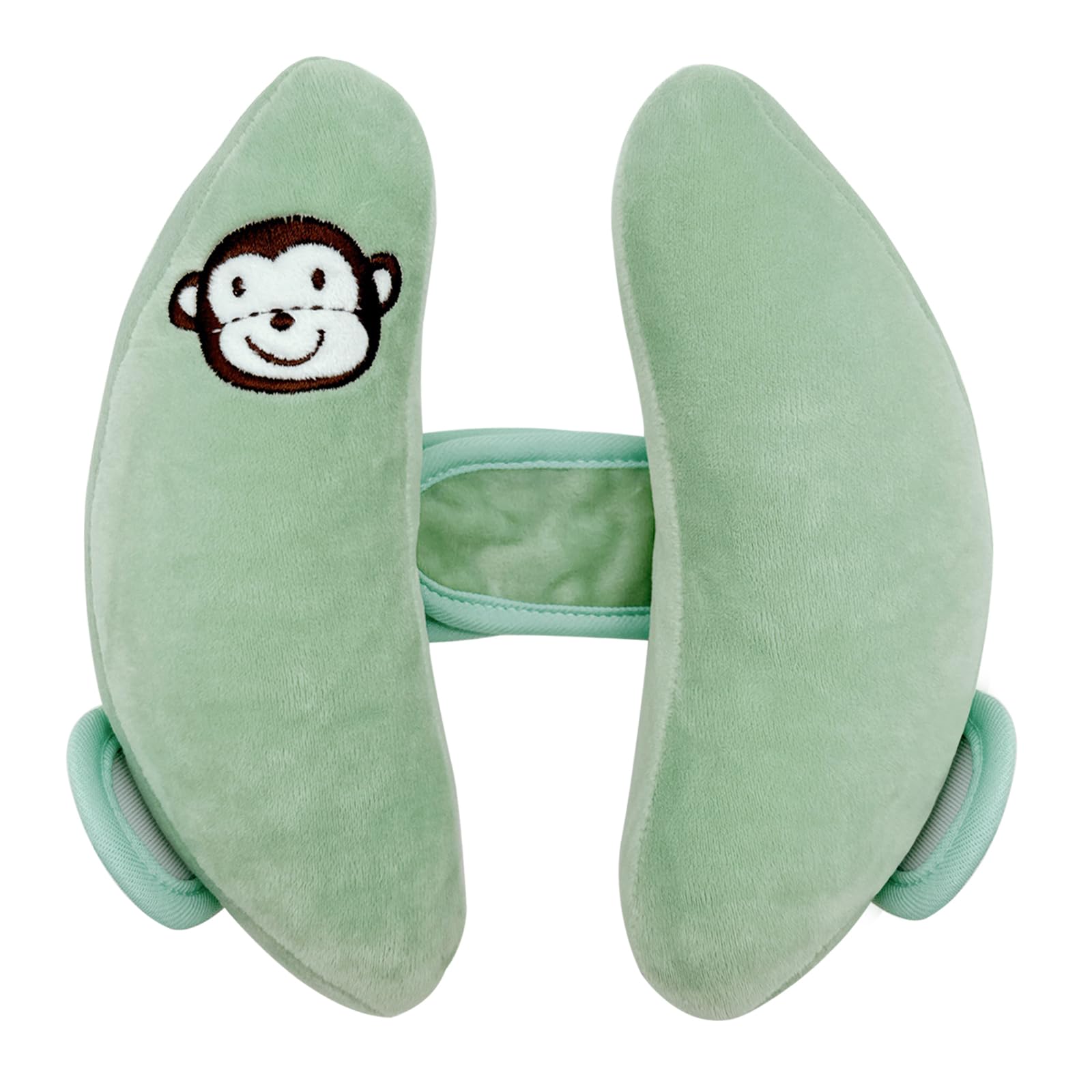 Front. Pacoar Cade - Adjustable And Neck Head Support U-shape Travel Pillow Cushion For Car Seat Offers Protection Safety PolyesterHolds - Green.