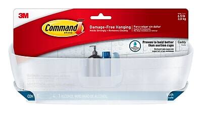 3M Command Damage-Free Hanging
Para colgar sin dañar
4.5 in / 11.4 cm
3.0 kg
Previene para colgar mejor que los copos de succión
Caddy
Con 4 copos
4 x Alcohol, Wipe-Away de alcohol
