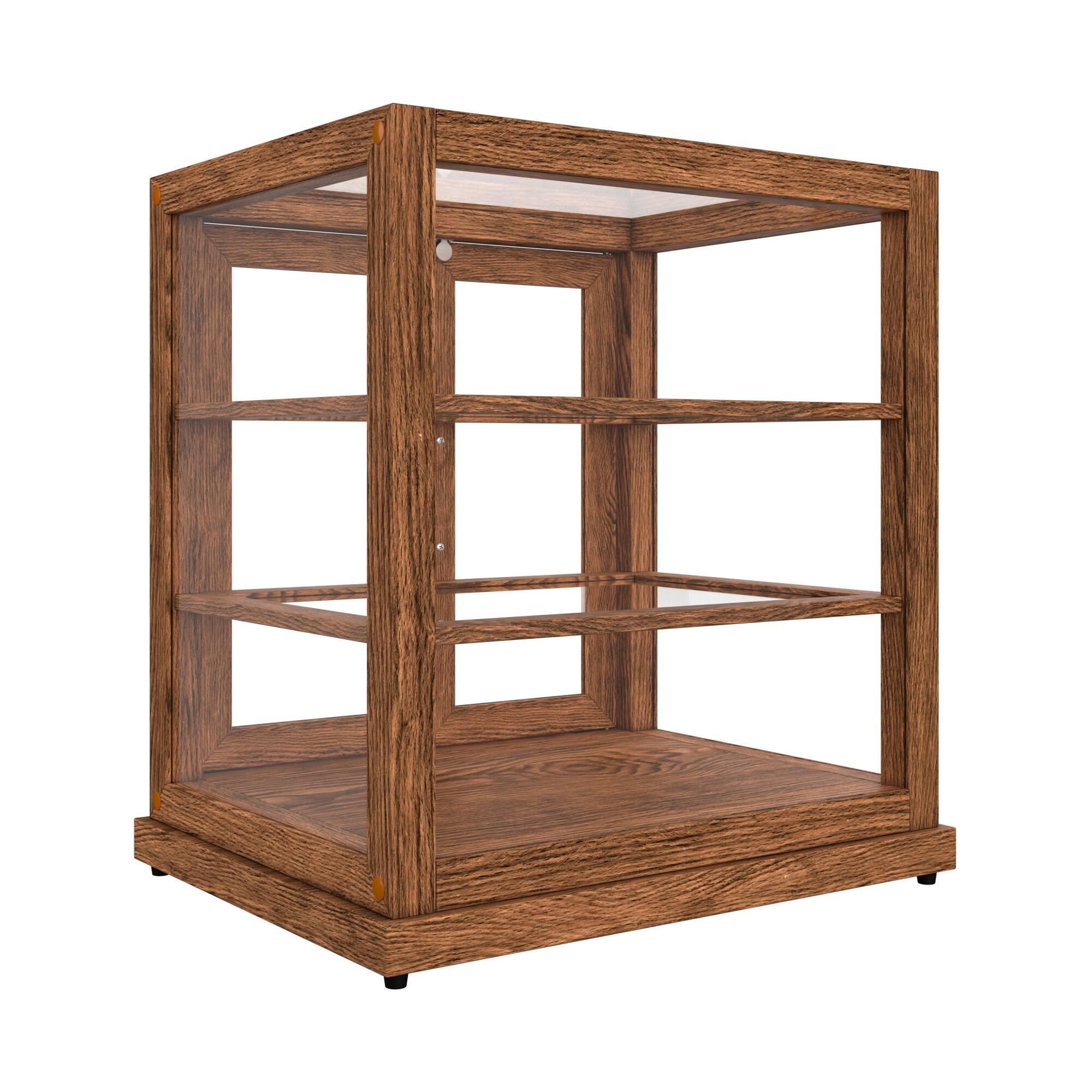 Alt View 9. Koolmore - 25 In. Artisan Wooden Bakery Display Upright Case, Dark color - Dark ash wood color.