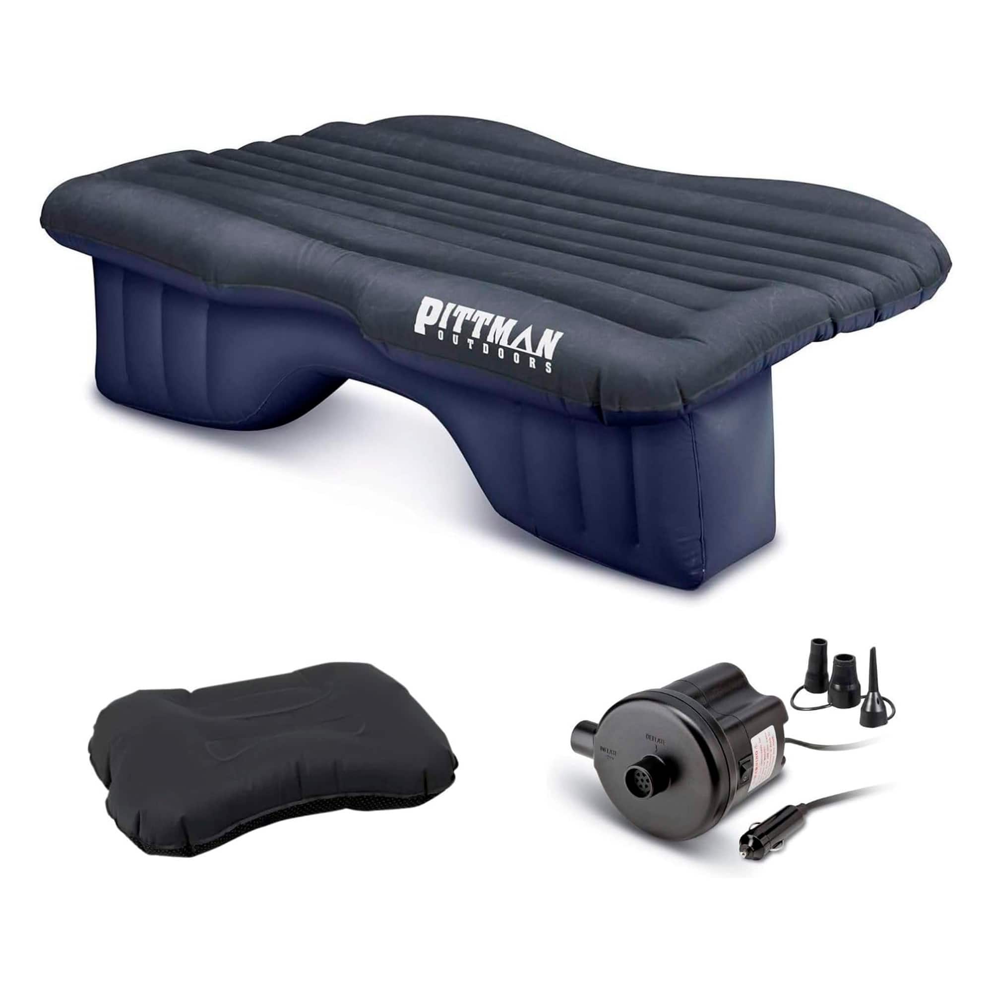 Pittman Outdoors - Backseat Air Mattress, 55” Airbed for Mid-Size Vehicles - Black
