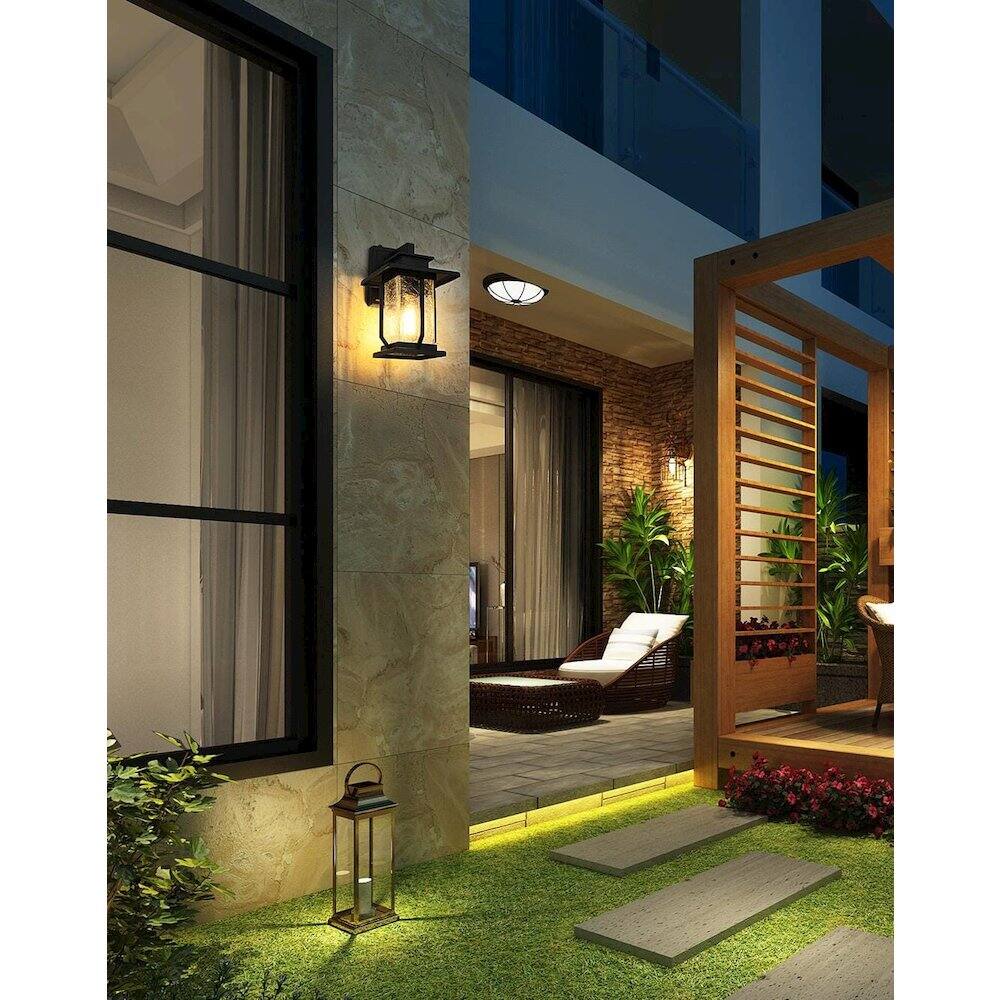 Alt View 4. Elegant Lighting - Salem 7 inch Outdoor Pendant in Black - Black.