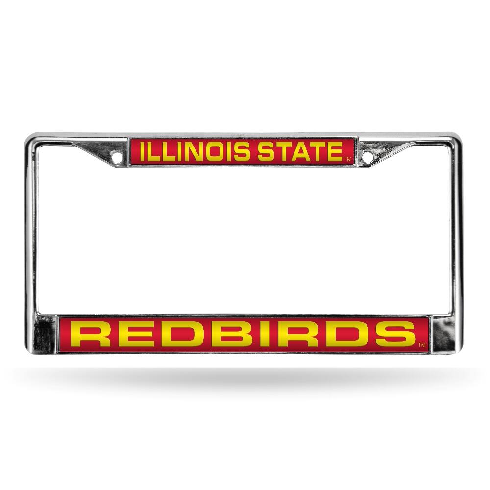 Illinois State Redbirds Chrome Metal Laser Cut License Plate Frame