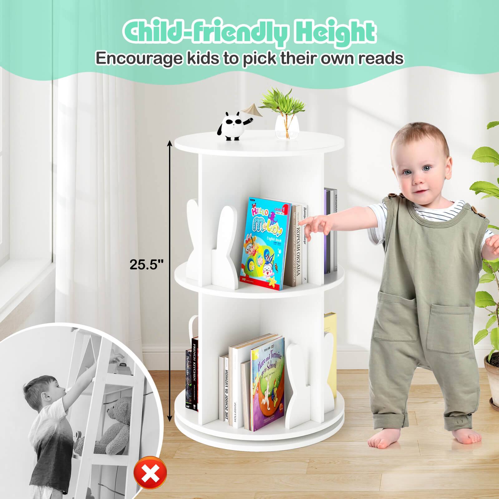 Child-friendly Height  
Encourage kids to pick their own reads  
25.5"