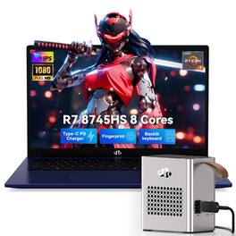 NIMO - 17.3 Gaming Laptop, 8 Core AMD Ryzen 7 8745HS 32GB RAM 1TB SSD Radeon 780M, with eGPU Dock RX 7600M XT 8GB GDDR6 - Blue