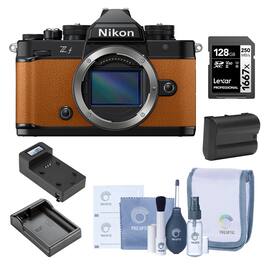 Bundle - Nikon - Z f Mirrorless Camera, Orange, with 128GB Memory Card, EN-EL15c Battery, Smart Charger Plate, Charger Base,