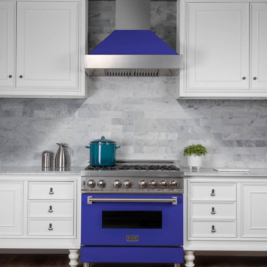 ZLINE 30 in. Legacy Dual Fuel Range in Satin Stainless Steel & Blue ...