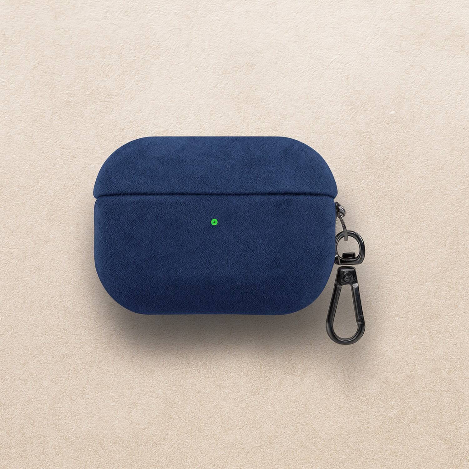 Alt View 4. SaharaCase - Apple Airpods Pro 3 (2025) Case | Italian Suede Leather | Premium Finish | Indy Series - Night Sky Blue.