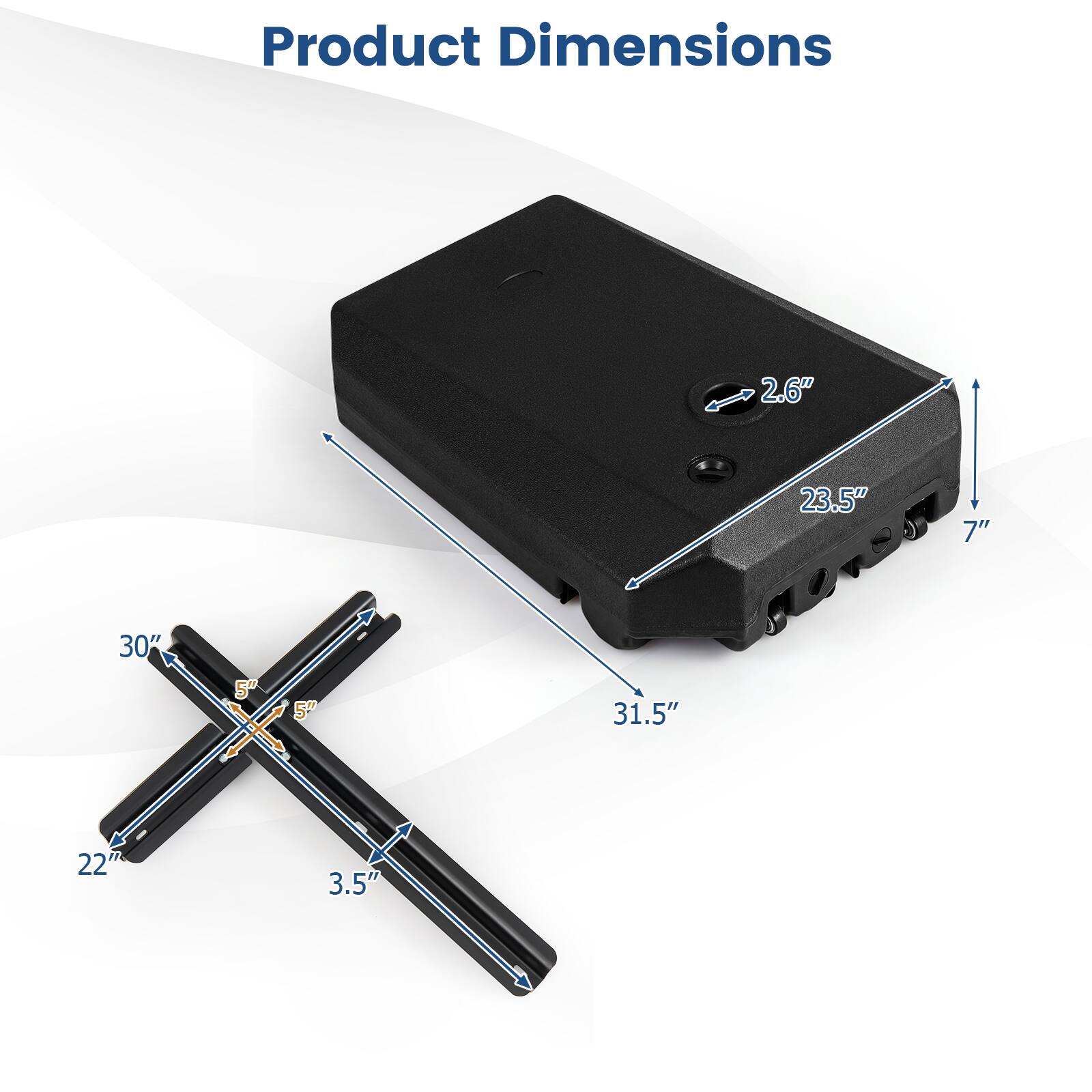 Product Dimensions: 2.6" x 23.5" x 7" x 30" x 5" x 31.5" x 22" x 3.5"