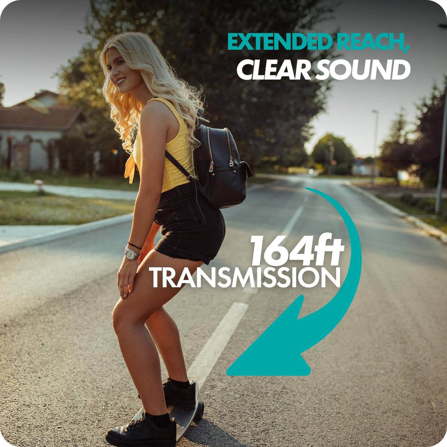 EXTENDED REACH, CLEAR SOUND  
164ft TRANSMISSION