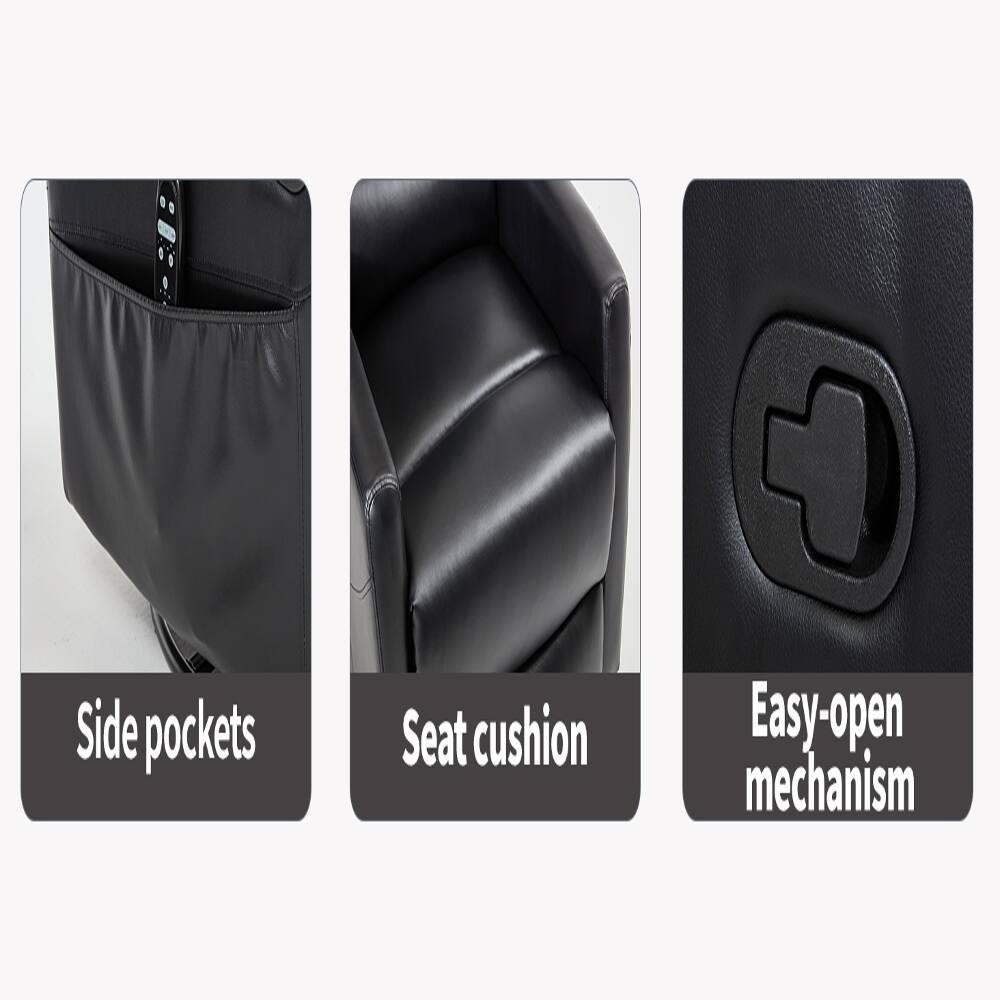 Side pockets  
Seat cushion  
Easy-open mechanism