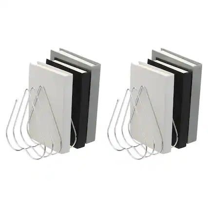 Front. Unique Bargains - 2pcs Folder Organizer Stand, 7 Slot Retractable Book Ends Metal Heart Shaped File Rack Magazine Letter Paper Home - Silver Tone.