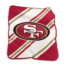 Logo Brands - San Francisco 49ers 50" x 60" Raschel Stripe Throw Blanket - Multicolor