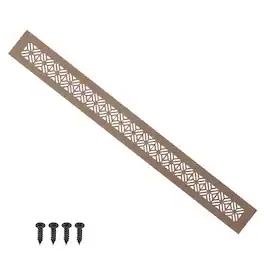 Unique Bargains - 20"x2" Door Air Vent Cover, Heavy Duty Aluminum Alloy Grille Louvered with Mounting Screws for Cabinet Wardrobe - Brown
