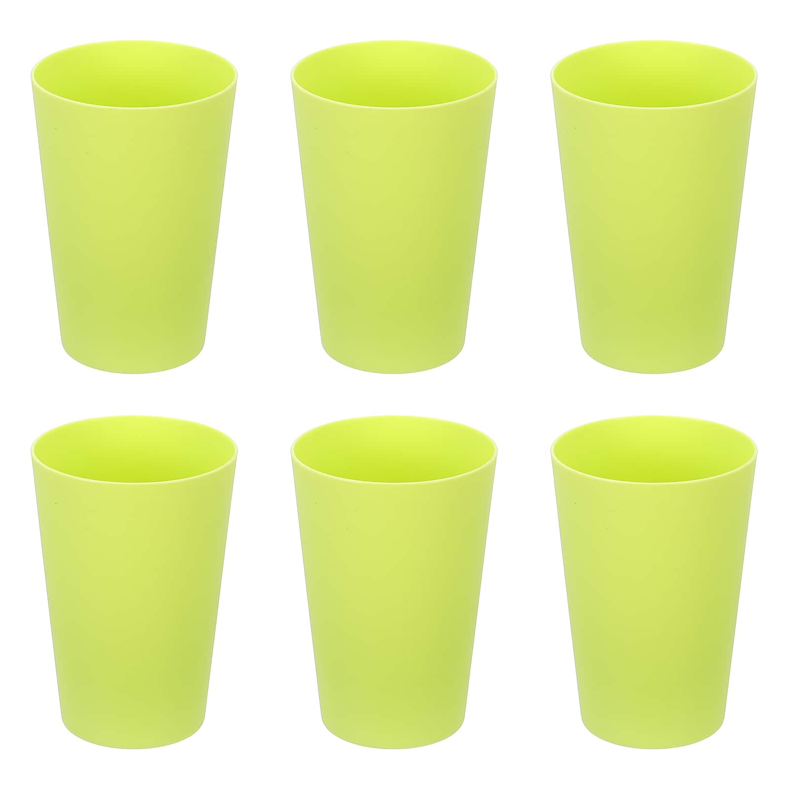 Unique Bargains- 6pcs Plastic Tumblers, 8.8oz Reusable Unbreakable Water Tumblers for Home Office Outdoors Water Coffee Milk Juice Tea- Light Green