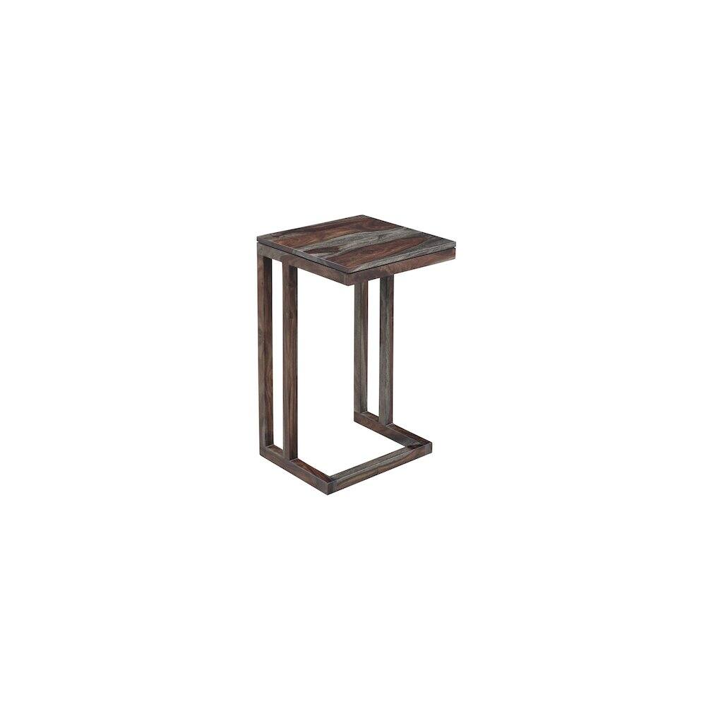 Left. Porter Designs - Fall River Solid Sheesham Wood End Table - Gray.