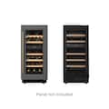 Koolmore - Reserve 15 in. Under-Counter Panel Ready Dual Zone Built-in Wine Cooler with 23 Bottle Capacity, Wooden Shelves - Black