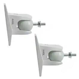 Jumbl - ProGrip Ultra Stainless Steel Adjustable Speaker Wall Mount Brackets (Pair of 2) - White