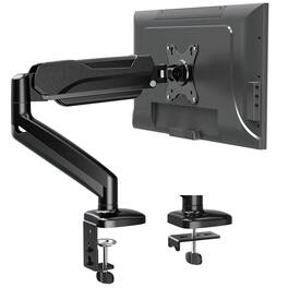 ThinkLink Electronic - Single Monitor Desk Mount Screen Adjustable Gas Spring Arm Computer Monitors Stand Clamp grommet Mounting - Black