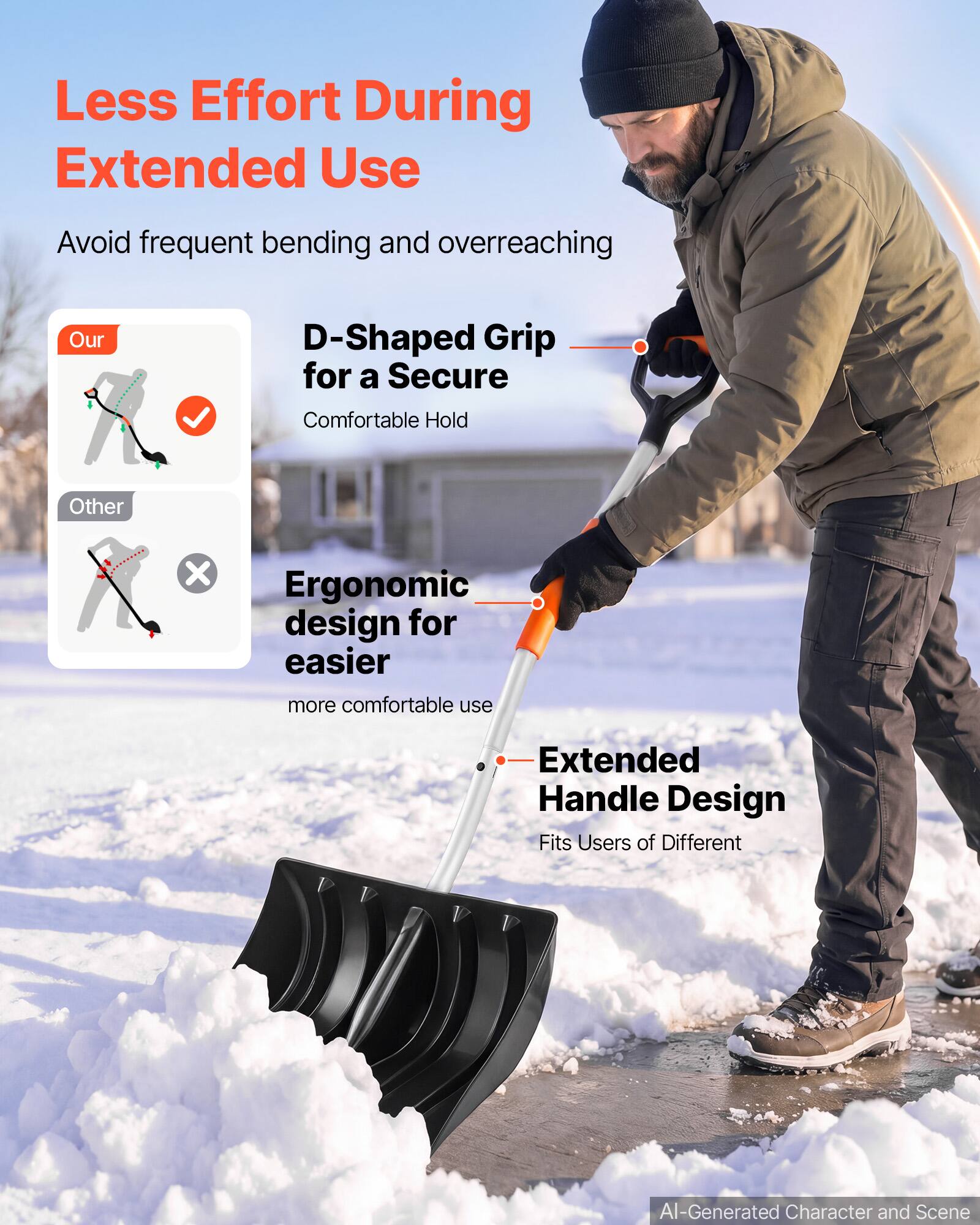 VEVOR Snow Shovel for Driveway 17