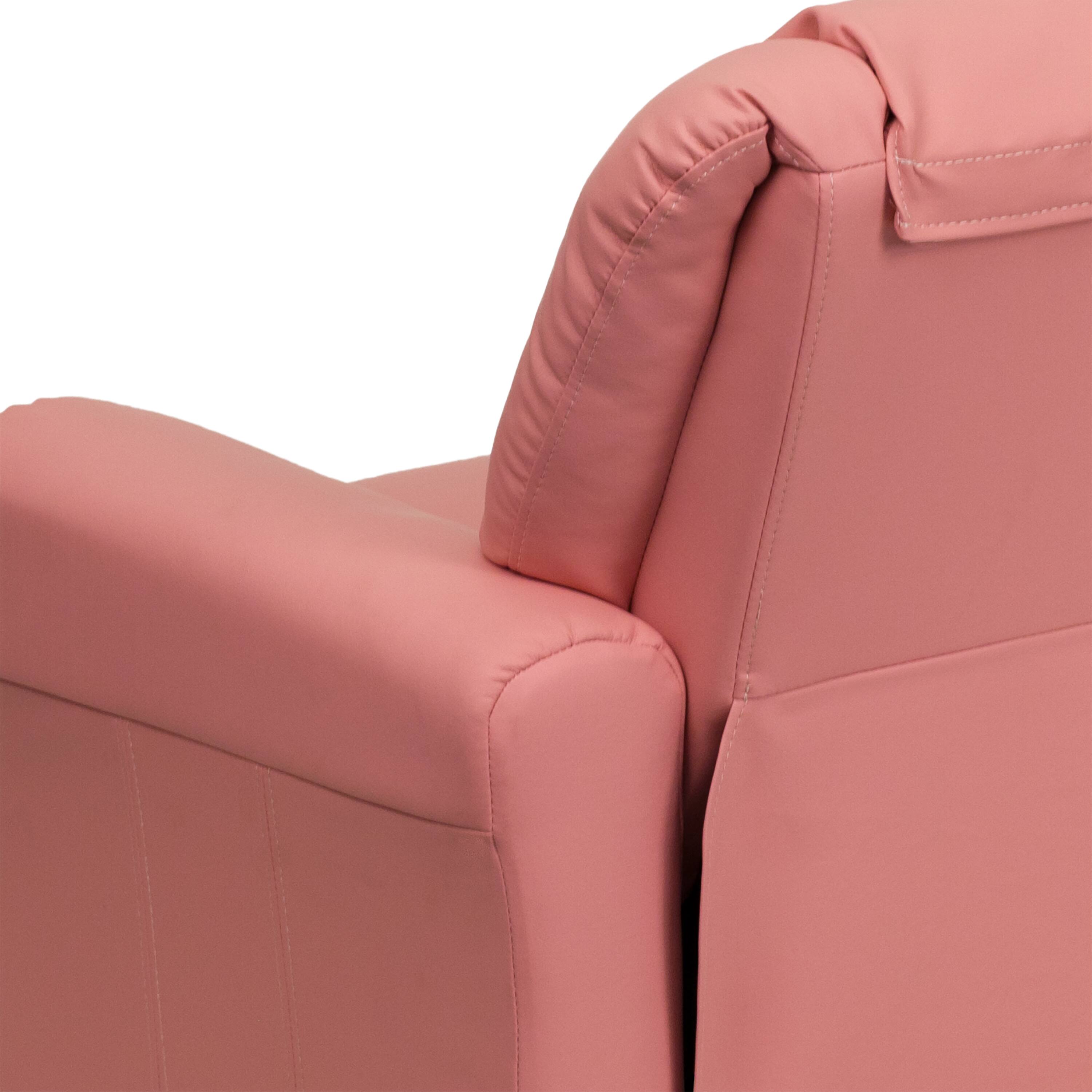 Alt View 9. Emma + Oliver - Contemporary Kids Recliner with Cup Holder and Headrest - Pink Vinyl.
