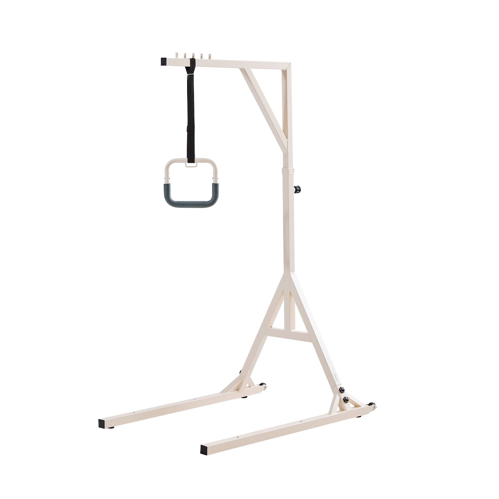 Alt View 5. VEVOR - Trapeze Bar for Bed Mobility, Height-Adjustable Bed Trapeze with 2 Casters, 350LBS Weight Capacity Heavy Duty Pull Up - White.